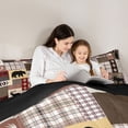thumbnail image 4 of Manfei Red Plaid Wildlife Full Size Comforter Sets,Pine Patch Bedding Comforter Set,Black Reversible,3 Pieces,1 Comforter and 2 Pillowcases, 4 of 7