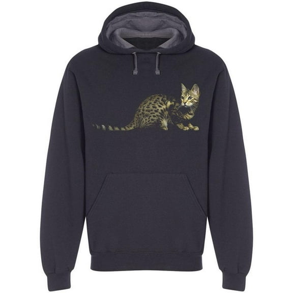 Dark Bengal Cat Stalking Hoodie Men -Image by Shutterstock, Male Small