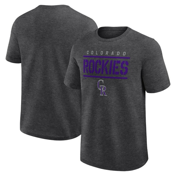Men's Logo Athletic Heather Charcoal Colorado Rockies Top Notch T-Shirt