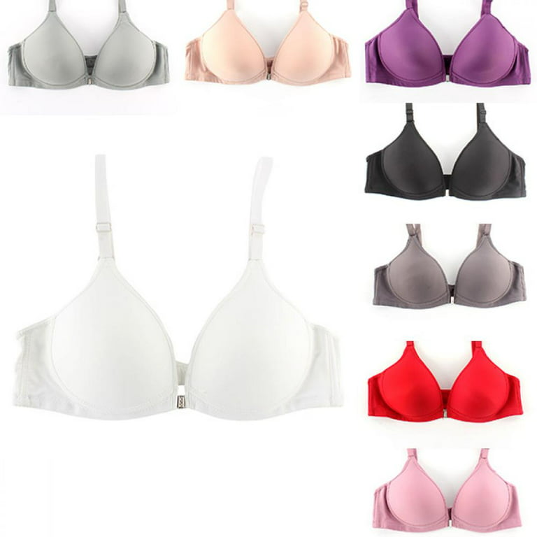 Pretty Comy Women Push Up Bra Sexy Front Closure Bra Top Solid Adjusted  Seamless Thin Padded Sexy Lady Underwear Gather for Girls 70-85B 