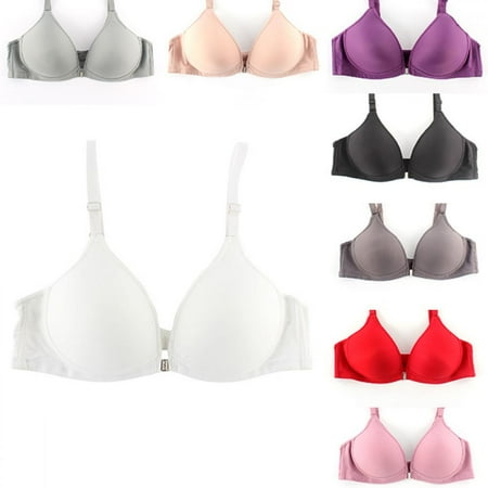 

Generics Women s Sexy Front-Closure Padded Bralette Comfy Racerback Wireless Bra Solid Color Adjusted Seamless Thin Sexy Lady Underwear