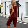 thumbnail image 4 of Yievot Sleeveless Pajamas Sets for Women Summer Casual Sleepwear Soft Pj Capris 2 Piece Lounge Sets Loungewear, 4 of 6