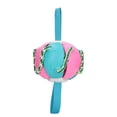 thumbnail image 2 of Interactive Outdoor Fly Ball Flying Saucer Ball Interesting Dog Soccer Toy with Straps Pink Blue, 2 of 5
