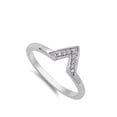 thumbnail image 4 of Pointed V Chevron White Cubic Zirconia Ring .925 Sterling Silver Band Jewelry Female Male Size 5, 4 of 4