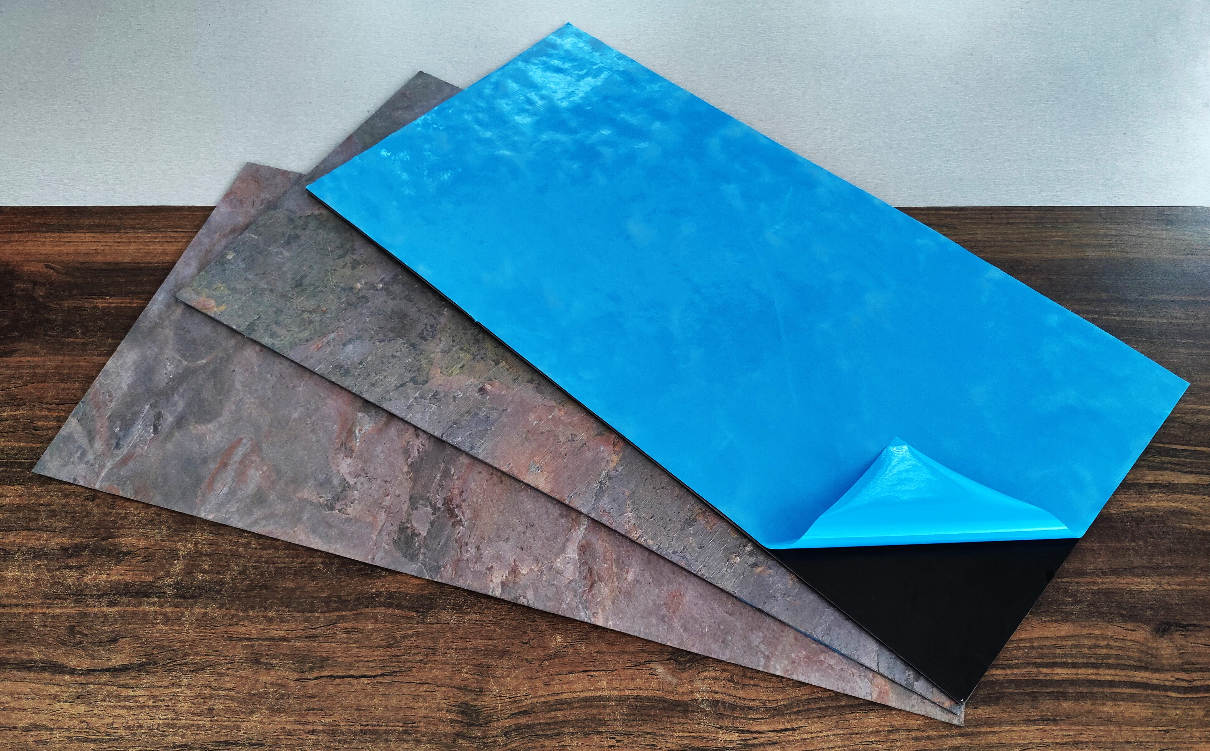 Dundee Deco Veneer Wall Panels, Peel and Stick DIY Slate Stone Finish Tiles for Wall or Backsplash, Made with Real Stone in Indian Glory, Set of 10, Covers 19 sq ft
