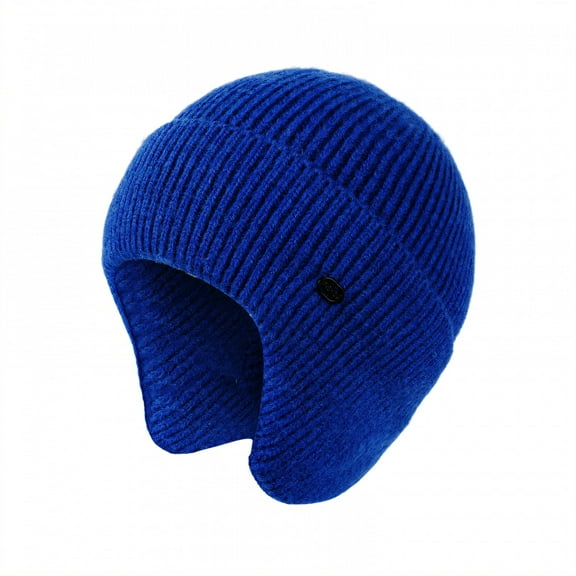 TELOLY Beanie for Men,Trendy Embroidered Letters Caps for Men,Fashionable Look Black Hat,Blue