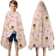 thumbnail image 3 of Princess Carriage Pattern Hooded Bath Towel，50"x30" for Ages 3 To 12 Kids, Quick Dry Lightweight Soft Microfiber Hood Beach Towel Cover Up for Kids, 3 of 7