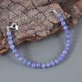 thumbnail image 3 of Tanzanite 6mm Round Shape Smooth Cut Beads 7 inch Adjustable Silver Plated Clasp Bracelet for men, women, unisex. Link Chain Stacking Bracelet.|LINK_06381, 3 of 4