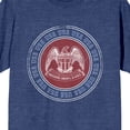 thumbnail image 2 of Americana Freedom Liberty & Justice American Eagle Seal Crew Neck Short Sleeve Navy Heather Men's T-shirt, 2 of 4