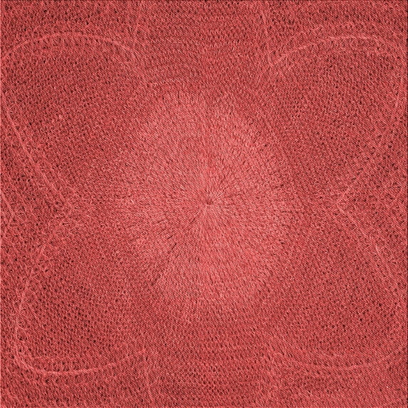 Ahgly Company Indoor Square Patterned Ferrari Red Area Rugs, 4' Square