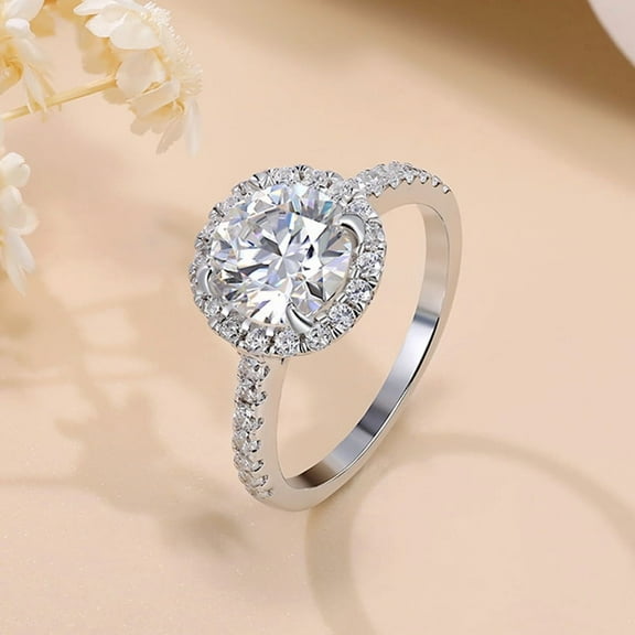 1 Carat Moissanite Rings for Women Flawless Sparkling Wedding Band S925 Sterling Silver with Certificate