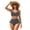 Brushstroke Polka Dot Pattern, variant on Playful Ice Cream Print High Waisted Bikini Set 2 Piece Halter Drawstring Swimsuit with Waffle Cone Design for Summer Beach Pool Vacations