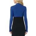 thumbnail image 4 of INSPIRE CHIC Women's Bolero Shrugs Long Sleeves Spring Summer Cotton Knit Open Front Crop Shrugs XS Royal Blue, 4 of 7