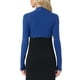 thumbnail image 3 of Inspire Chic Chaquetas Bolero para Mujeres de Manga Larga Abiertas de Algodón Tejido Corto L Azul Real, 3 of 6
