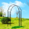 thumbnail image 4 of OUTOUR Garden Arch Arbor Arbour Trellis Archway for Climbing Plants Roses Vines Support Rack, Outdoor Garden Lawn Backyard Patio, Matte Black, 4 of 4