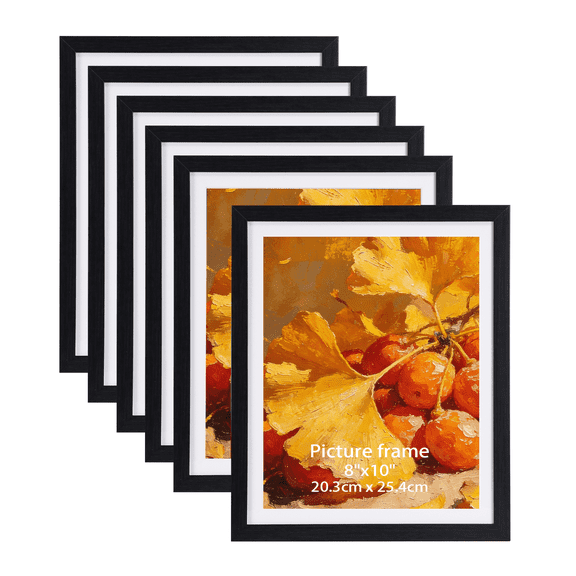 6 Pack 8x10 Picture Frames, Black