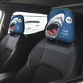 thumbnail image 2 of Kdxio Great White Shark Pattern Print 2 Piece Car Head Rest Covers Set Auto Front/Rear Seats Headrest Cover Universal Fit Most Cars,Sedan, SUV, 2 of 9