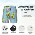 thumbnail image 4 of Kdxio Avocado Work Out Print Men'S Swim Trunks With Compression Liner 7 Inch Inseam Quick Dry Swim Shorts, 4 of 7