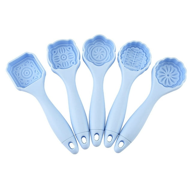 Chinese Mooncake Baking Mold, Non-Stick Cake Printing Mold for Traditional And Ice Skin Mooncakes, Food Grade Material with Comfortable Handle, Festive Kitchen Tool for Home Bakers, Five Pastry Molds