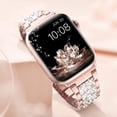 thumbnail image 5 of Watch Band for Apple 41mm 40mm 38mm Series 7 Series 6 5 4 3 2 1 SE, Bling Replacement Bracelet iWatch Band, Diamond Rhinestone Stainless Steel Metal Wristband Strap, 5 of 9