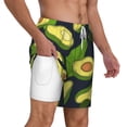 thumbnail image 3 of Goofa Fresh Avocado Printed Men's Swim Trunks Board Shorts Quick Dry Mens Swimming Trunks with Compression Liner,Breathable Fit Hawaii Beach Shorts-X-Large, 3 of 9