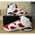 thumbnail image 2 of Ni - ke Ni - ke Air Jordan 6 Retro Carmine Red White Black 384665-106 GS Sizes, 2 of 5