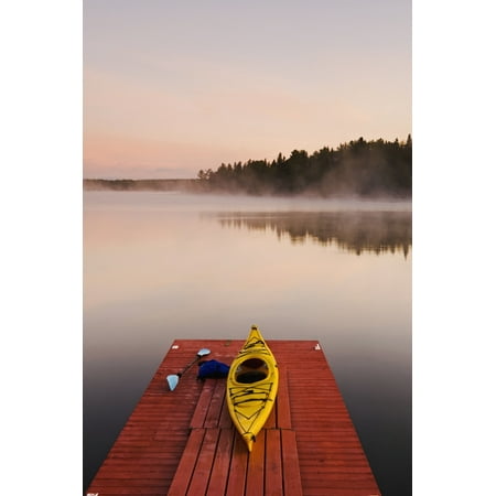 Kayak On Dock In Northwestern Ontario; Lake Of The Woods Ontario 