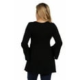 thumbnail image 2 of 24seven Comfort Apparel Long Bell Sleeve Flared Maternity Tunic Top, 2 of 4