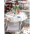 thumbnail image 4 of Outdoor Tablecloth with Umbrella Hole and Zipper, Orange Blue Pumpkins Fall Round Table Cloth 60 Inch Waterproof Tablecloth, Weeping Botanical Thanksgiving Picnic Table Cover for Patio Camping, 4 of 7