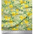thumbnail image 1 of Soimoi Rayon Fabric Ogee Damask,Plumeria & Daffodil Floral Printed Fabric 1 Yard 42 Inch Wide, 1 of 1
