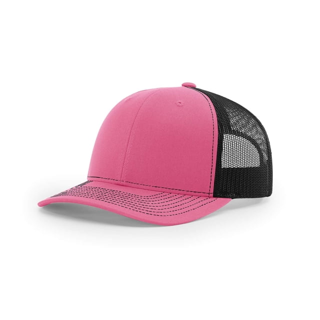Gorra Trucker R RICHARDSON 112, rosa intenso y negro, algodón, poliéster y nailon