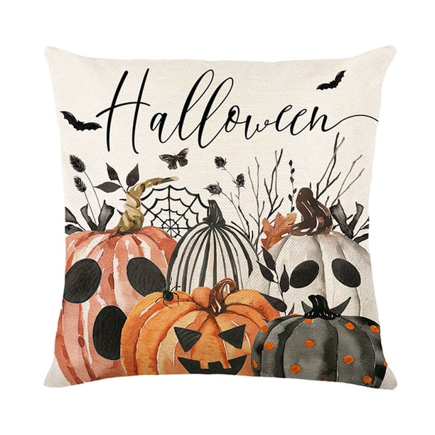Funda De Cojín De Calabaza De Otoño Para Halloween De 45 X 45 Cm, Decoración Decorativa Para Sofá, Decoración De Granja Para Halloween, Para El Hogar A