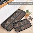 thumbnail image 5 of SKYSONIC Wooden Old Books Kitchen Mats Set of 2 Retro Style Anti Fatigue Floor Runner Rug Non Slip Comfort Mat 19.7x27.6 Inch + 19.7x47.2 Inch for Living Room Laundry Room Hallway, 5 of 7