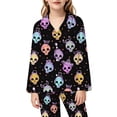 thumbnail image 3 of WOYY Girls Halloween Long Sleeve Pajamas with Allover Print Kids Nightwear, Sizes 3-14, 3 of 4