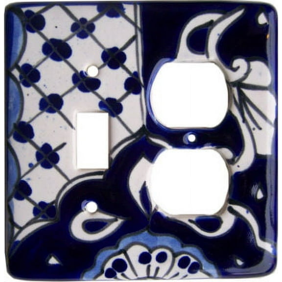 Traditional Talavera Toggle-Outlet Switch Plate