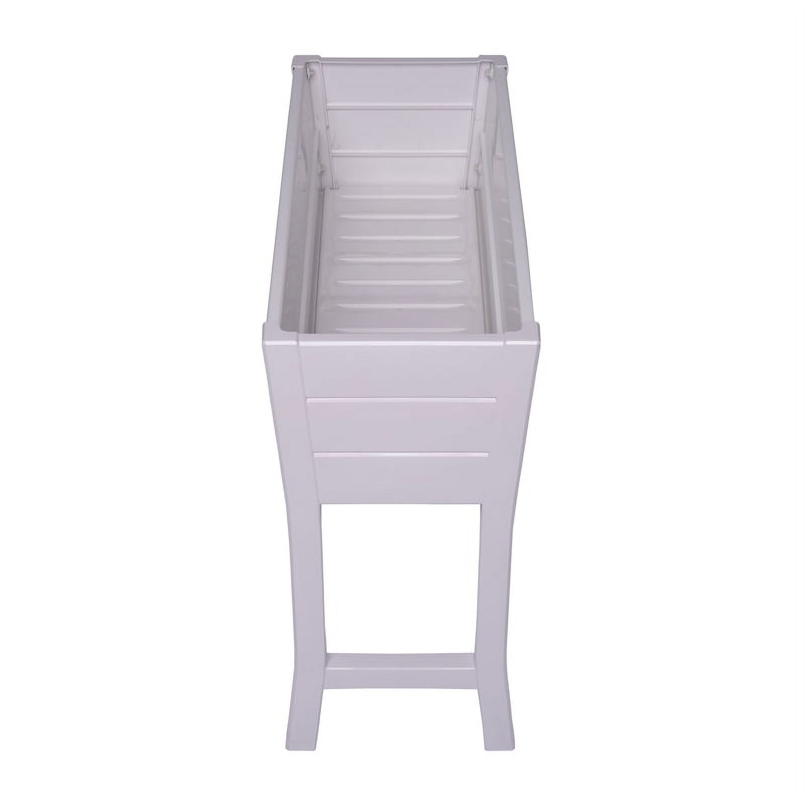NuVue Products 26020 Elevated Garden Bed – 36” x 15” x 32” White PVC Woodgrain Texture Weather-Resistant Planter Box, 1 Count