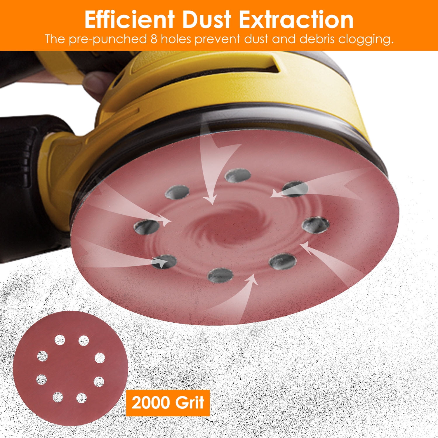 120Pcs 8 Hole Sander Replacement Pads iMounTEK Random Orbital Sander Pads Sanding Discs 5 in 2000Grit