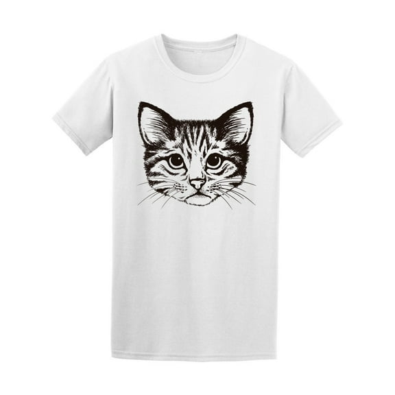 Stylized Kitten Face Sketch Tee Men's -Image by Shutterstock