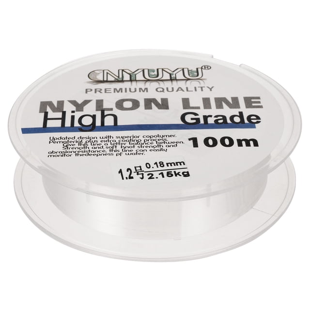 Uxcell 328 Pieds 5lb 1.2# Fil de Pêche en Nylon Monofilament Enduit de Fluorocarbone Transparent