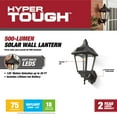 thumbnail image 4 of Hyper Tough Motion Sensor Activated Solar Wall Lantern, W/Filament Bulb, Black, 4 of 13