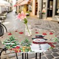 thumbnail image 6 of Rustic Christmas Snowman Round Tablecloth for 55-60 Inch Tables,Fitted Table Cover with Elastic Edge,Xmas Balls Stocking Tree Gifts Waterproof Outdoor Table Cloth Protector for Patio Garden Dinner, 6 of 9