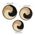 thumbnail image 3 of DecMode Black Seagrass Handmade Spiral Basket Plate Wall Decor (3 Count), 3 of 10