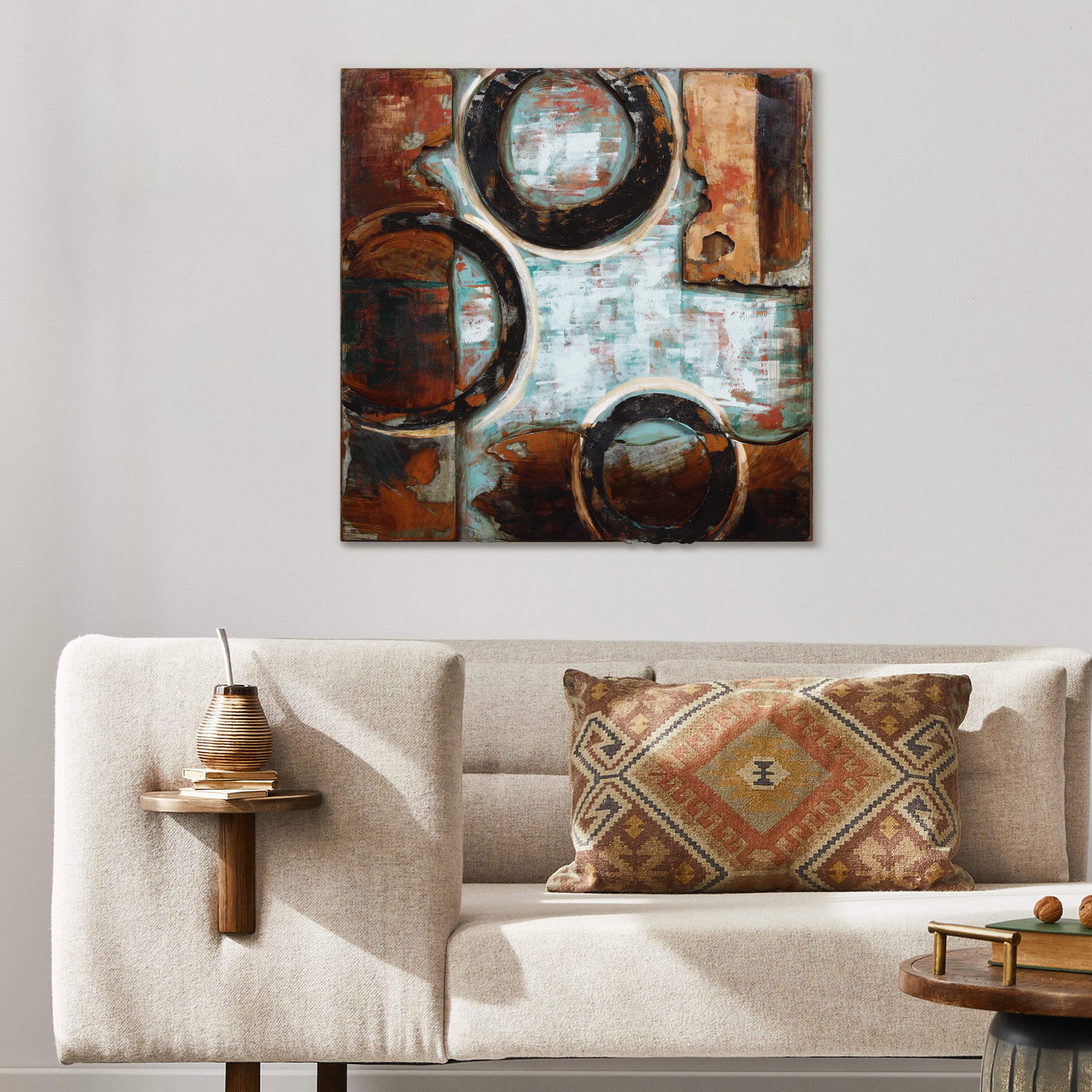 Empire Art Direct  Primo Mixed Media Hand Painted Iron Wall Sculpture - Revolutions 2