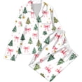 thumbnail image 5 of Vetsdori 2 Pieces Pajamas Sets for Women Christmas Pockets Sleepwear Long Sleeve with Pants Button up PJS Gifts,Collared Soft Ladies Homewear Pj Sets, 5 of 6