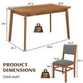 thumbnail image 6 of Bellemave Dining Table Set for 4, Solid Wood 5-Piece Farmhouse Kitchen Table Set, 4 Upholstered Chairs and 1 Rectangle Table for Kitchen, Dining Room (Brown+Gray), 6 of 10