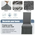 thumbnail image 3 of SUKAIKEQA Dining Room Chair Covers Set of 4, Stretch Parsons Slipcovers with Skirt Super Fit Spandex Chair Seat Protector Cover for Dining Room, Hotel, Ceremony,Gray, 3 of 6