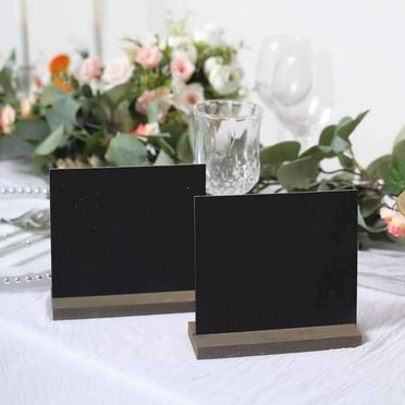 Efavormart 6 Pack | 6" Mini Table Chalkboard Place Card Signs With Rustic Wood Base Stands