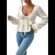 thumbnail image 1 of Suéter Adelgazante de Larga para Mujer, Informal, con Cuello en V, de Punto L, 1 of 10