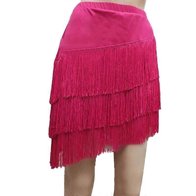 Women Fringes Tassels Mini Skirt Ballroom Latin Tango Salsa Dancewear Dress Samba Chacha Dancing Skirts Stage Wear