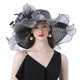 thumbnail image 1 of SAYOO Sombrero de mujer elegante tela de malla plegada con flores adornadas con cornisa ancha SAYOO  moda, 1 of 4